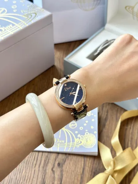 Dior La D de Dior Starry Blue Dial Rose Gold Watch Watches - 5
