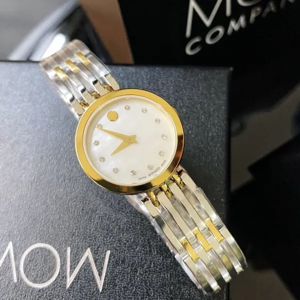 Movado Museum Classic Mother-of-Pearl Dial Gold-Tone and Stainless Steel Watch Watches - 32