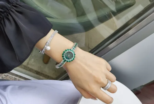 Cartier Love Bracelet and Paved Crystal Watch Rose Gold Women's Accessories Set Jewelry - 43