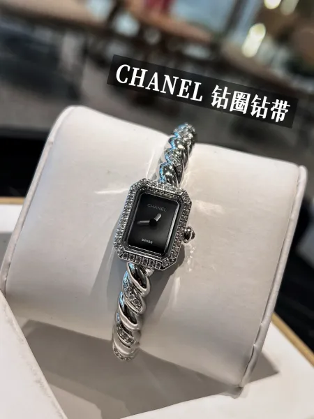 Chanel Première Éclat Gold-Tone Quartz Watch with Black Dial Watches - 11
