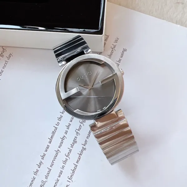 Gucci G-Timeless Mini Rose Gold Silver Dial Brown Leather Watch Watches - 17