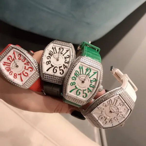 Franck Muller Vanguard Lady White All Diamonds Mechanical Watch Watches - 2