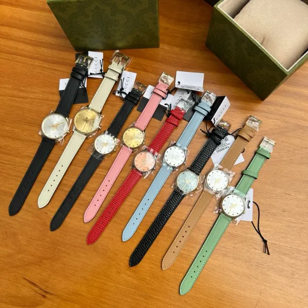 Gucci G-Timeless Bee Dial Gold-Tone Quartz Watch with Black Alligator Strap Watches - 2