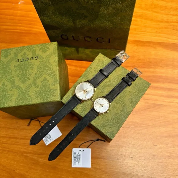 Gucci G-Timeless Bee Dial Gold-Tone Quartz Watch with Black Alligator Strap Watches - 30
