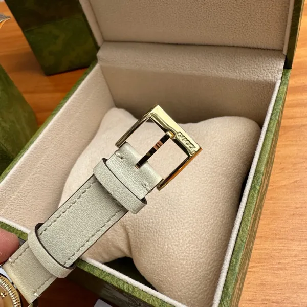 Gucci G-Timeless Bee Dial Gold-Tone Quartz Watch with Black Alligator Strap Watches - 29