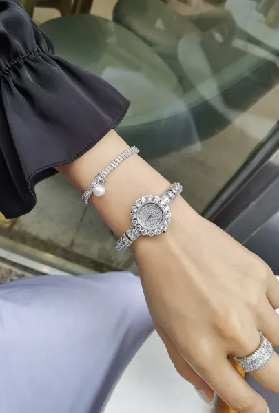 Cartier Love Bracelet and Paved Crystal Watch Rose Gold Women's Accessories Set Jewelry - 39
