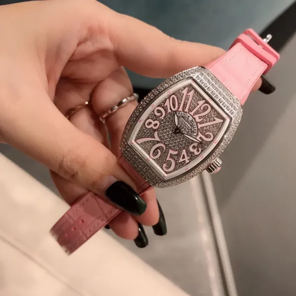 Franck Muller Vanguard Lady White All Diamonds Mechanical Watch Watches - 13