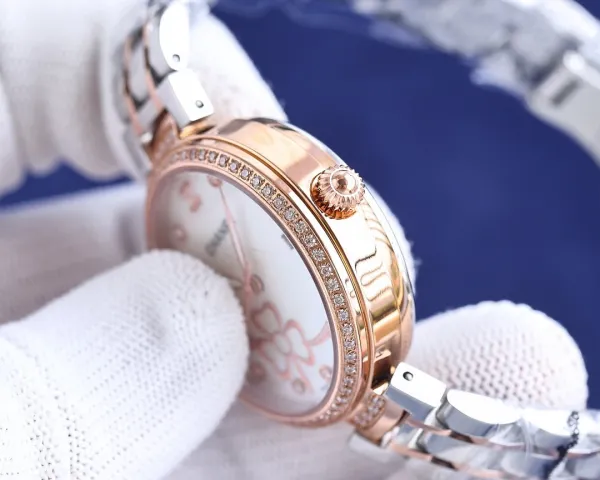 Chanel Mademoiselle Privé Camellia Pearl Dial Diamond Bezel Stainless Steel Watch Watches - 9