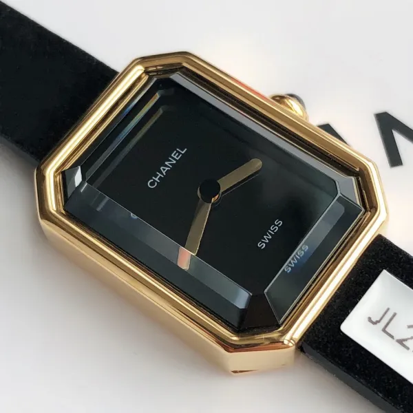 Chanel Première Rock Gold Paved Diamond Watch Black Strap Watches - 22