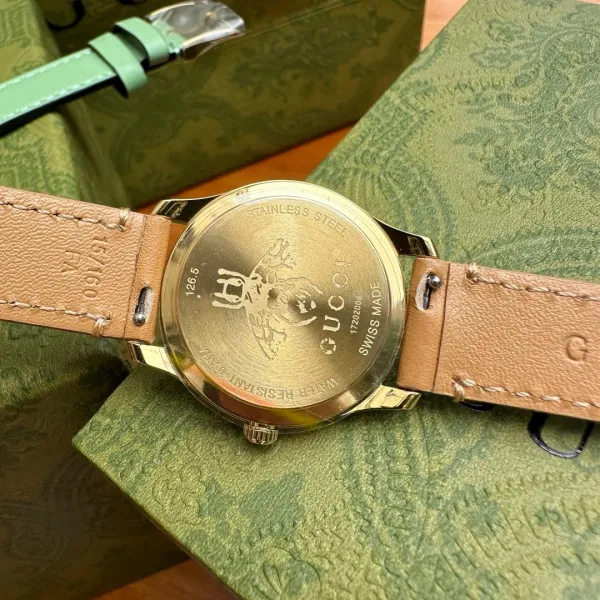 Gucci G-Timeless Bee Dial Gold-Tone Quartz Watch with Black Alligator Strap Watches - 19