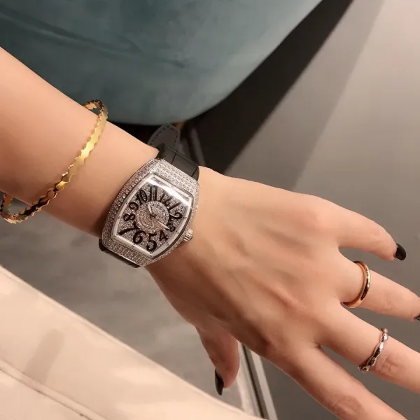 Franck Muller Vanguard Lady White All Diamonds Mechanical Watch Watches - 21