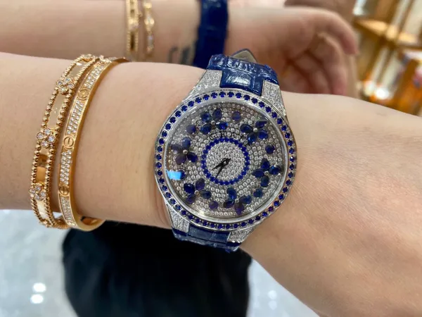 Van Cleef & Arpels Poetic Complications Midnight Bloom Blue Sapphire and Diamond Watch Watches - 11