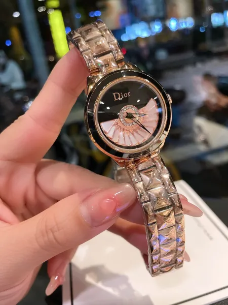 Dior La D de Dior Mother-of-Pearl Dial Silver Watch Watches - 6