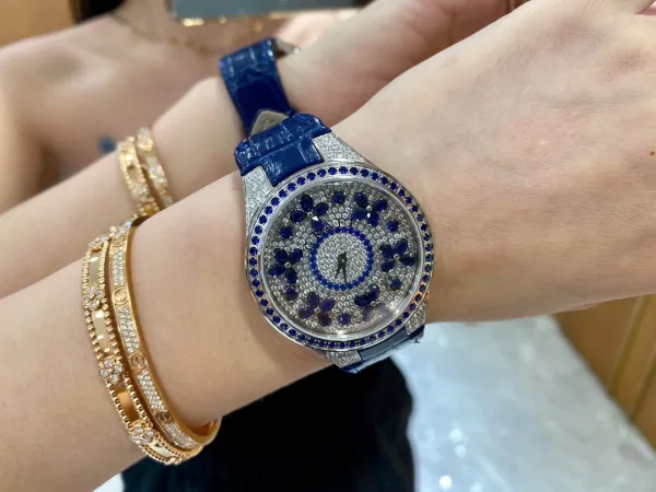 Van Cleef & Arpels Poetic Complications Midnight Bloom Blue Sapphire and Diamond Watch Watches - 13