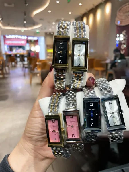 Gucci G-Timeless Rectangular Two-Tone Silver and Gold Watch Watches - 44