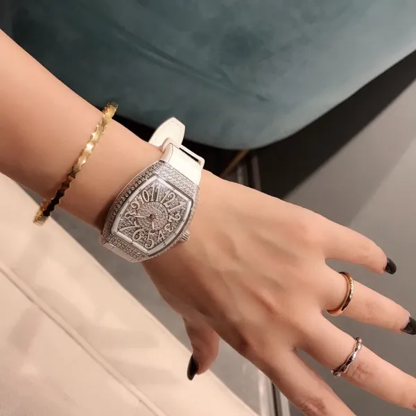 Franck Muller Vanguard Lady White All Diamonds Mechanical Watch Watches - 19