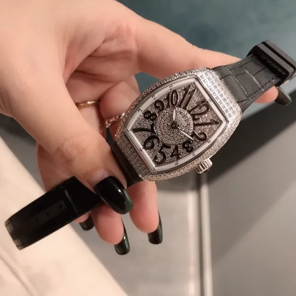 Franck Muller Vanguard Lady White All Diamonds Mechanical Watch Watches - 15