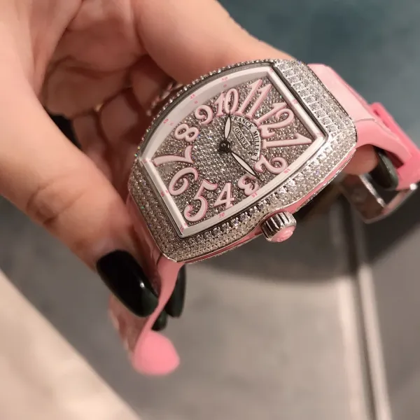 Franck Muller Vanguard Lady White All Diamonds Mechanical Watch Watches - 3