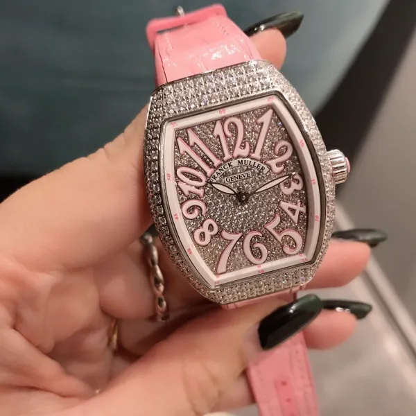 Franck Muller Vanguard Lady White All Diamonds Mechanical Watch Watches - 4