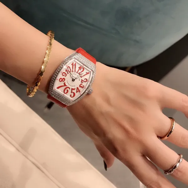 Franck Muller Vanguard Lady White All Diamonds Mechanical Watch Watches - 33