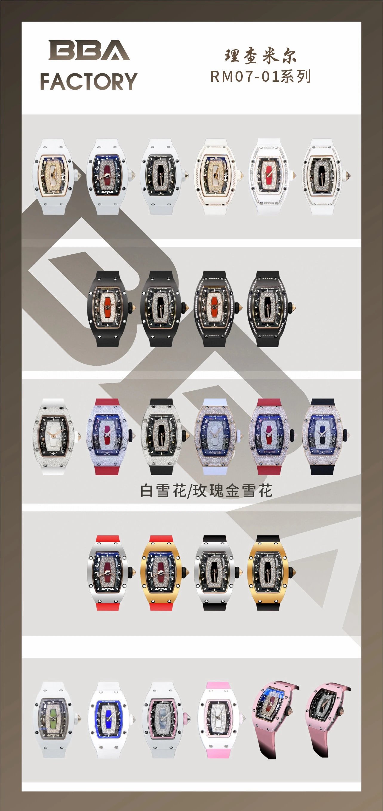 BBA Factory RM07-01 Series White Luxury Watch