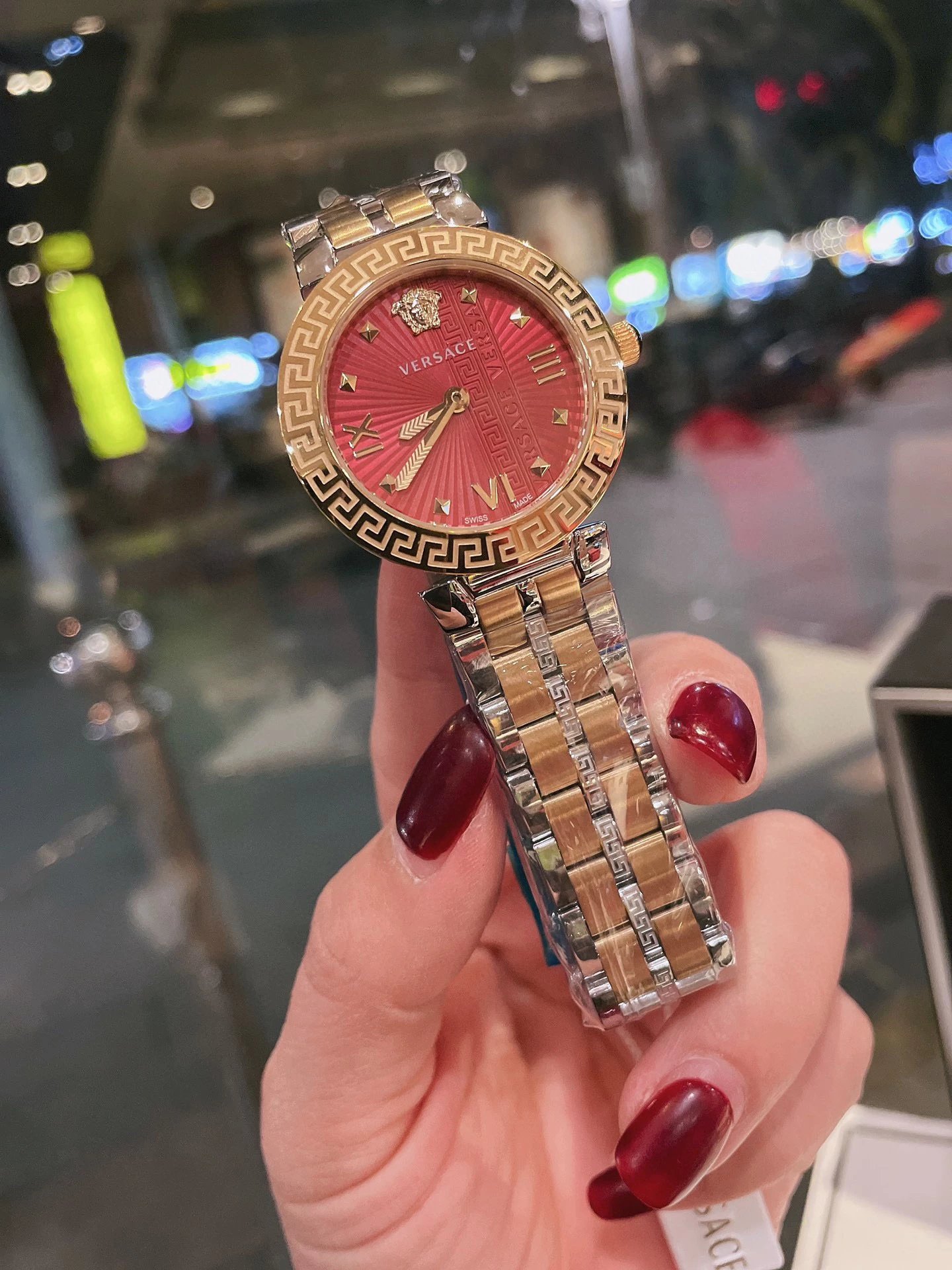 Versace Palazzo Empire Gold-Tone Watch with White Dial and Greek Key Motif Watches - 15