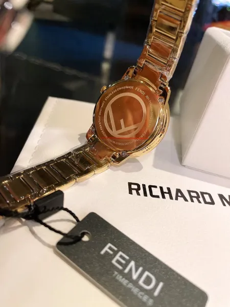 Fendi Timepieces FF Logo Dial Rose Gold and Silver Watch Watches - 10