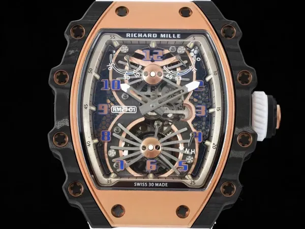 Richard Mille RM 21-01 Tourbillon Aerodyne Rose Gold Carbon Fiber Watch Watches - 15