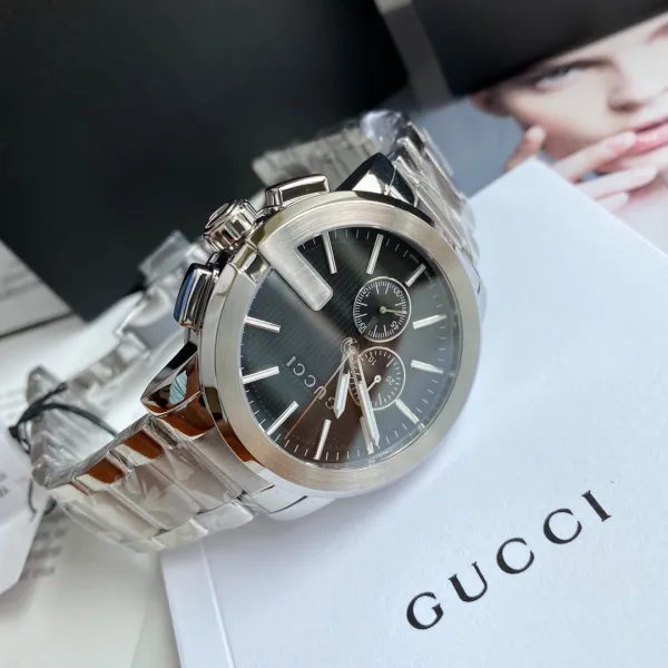 Gucci G-Timeless Chronograph Black Dial Silver Stainless Steel Watch Watches - 16