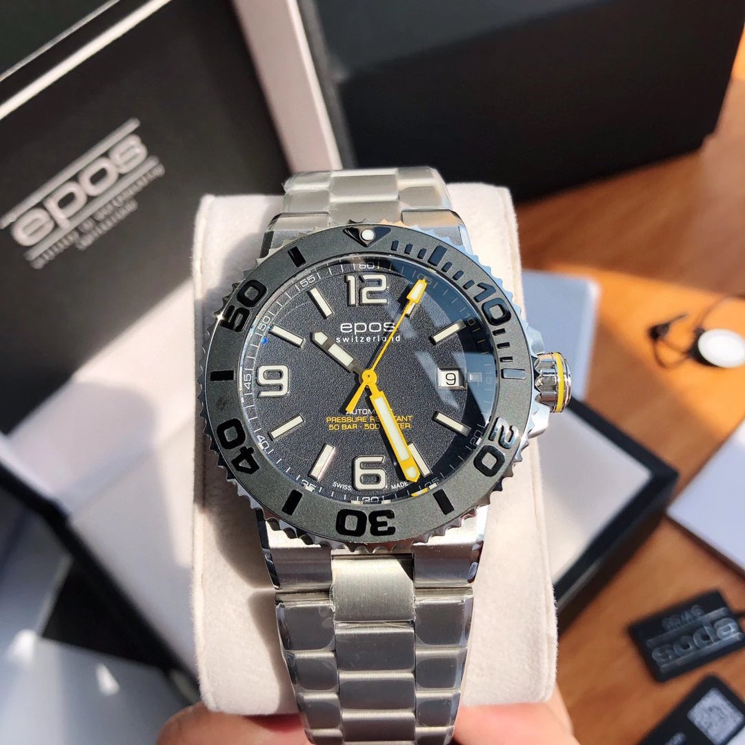 Design Epos Chrono Blue Automatic Diver Watch Watches - 7
