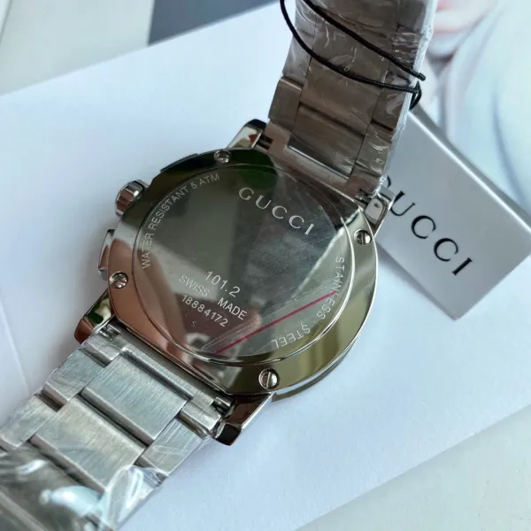 Gucci G-Timeless Chronograph Black Dial Silver Stainless Steel Watch Watches - 18