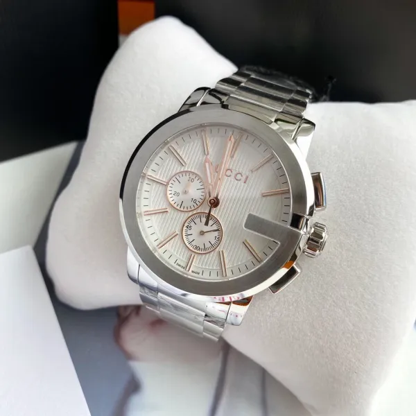 Gucci G-Timeless Chronograph Black Dial Silver Stainless Steel Watch Watches - 6