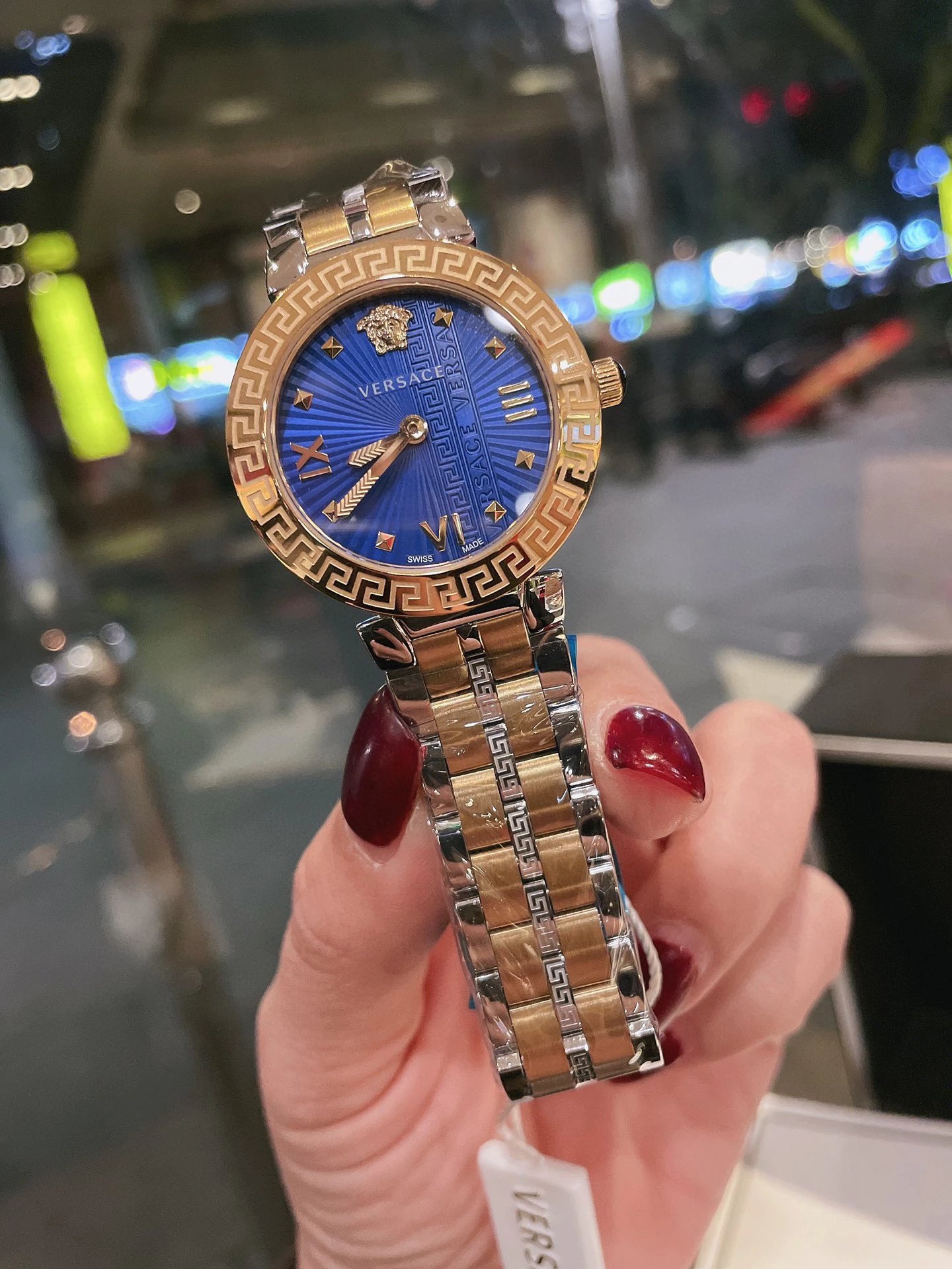 Versace Palazzo Empire Gold-Tone Watch with White Dial and Greek Key Motif Watches - 18