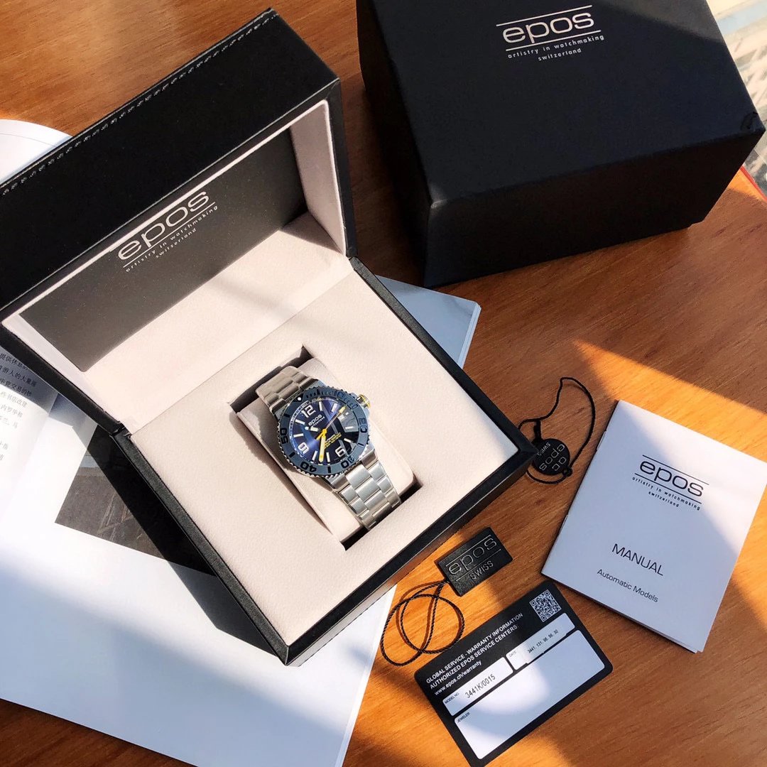 Design Epos Chrono Blue Automatic Diver Watch Watches - 11