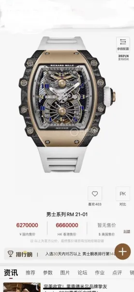 Richard Mille RM 21-01 Tourbillon Aerodyne Rose Gold Carbon Fiber Watch Watches - 2