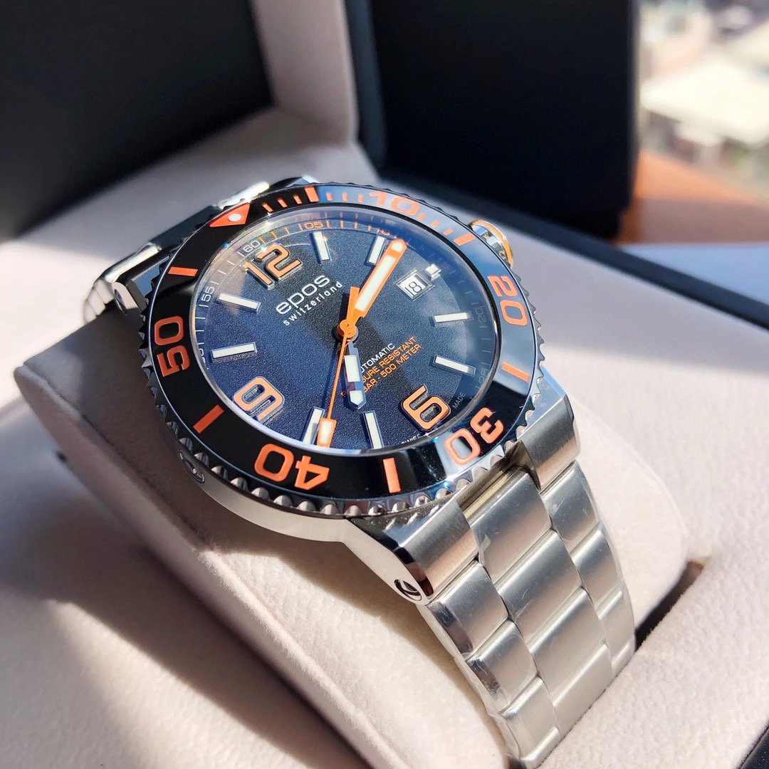 Design Epos Chrono Blue Automatic Diver Watch Watches - 25