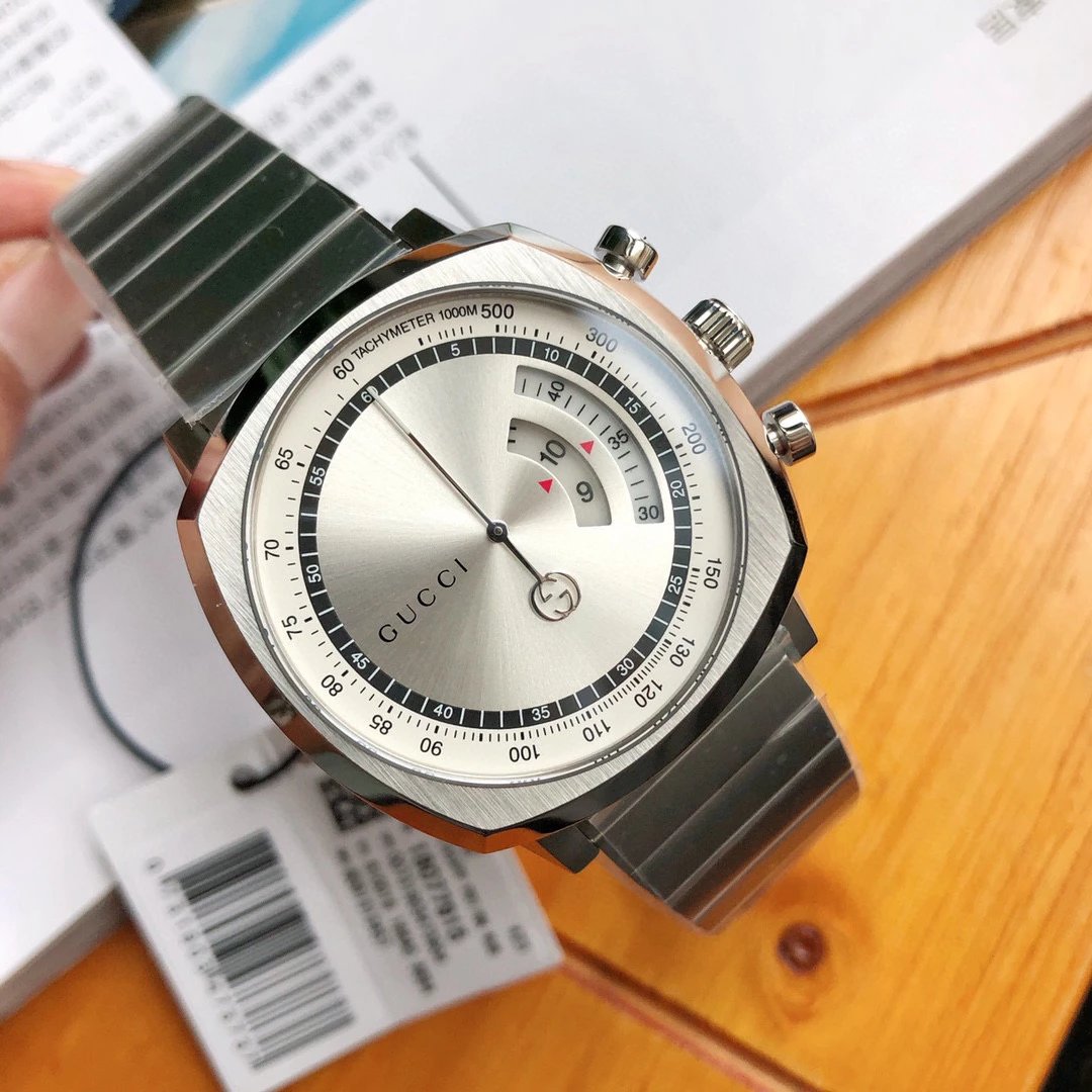 Gucci Chrono Silver Metal Watch