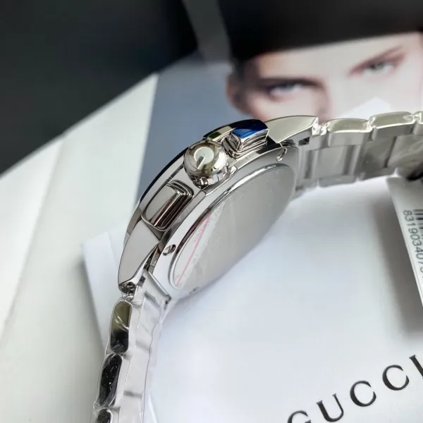 Gucci G-Timeless Chronograph Black Dial Silver Stainless Steel Watch Watches - 8