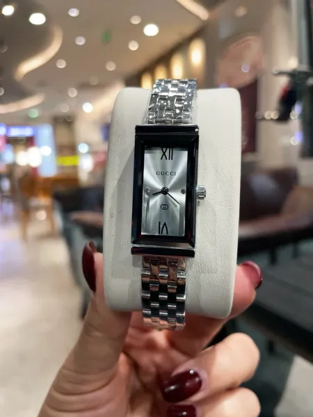 Gucci G-Timeless Rectangular Two-Tone Silver and Gold Watch Watches - 55