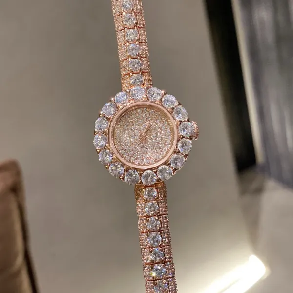 Cartier Love Bracelet and Paved Crystal Watch Rose Gold Women's Accessories Set Jewelry - 50