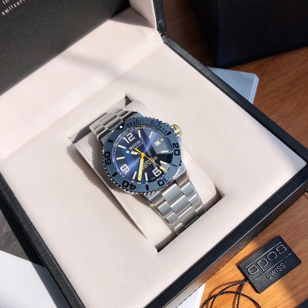 Design Epos Chrono Blue Automatic Diver Watch Watches - 12
