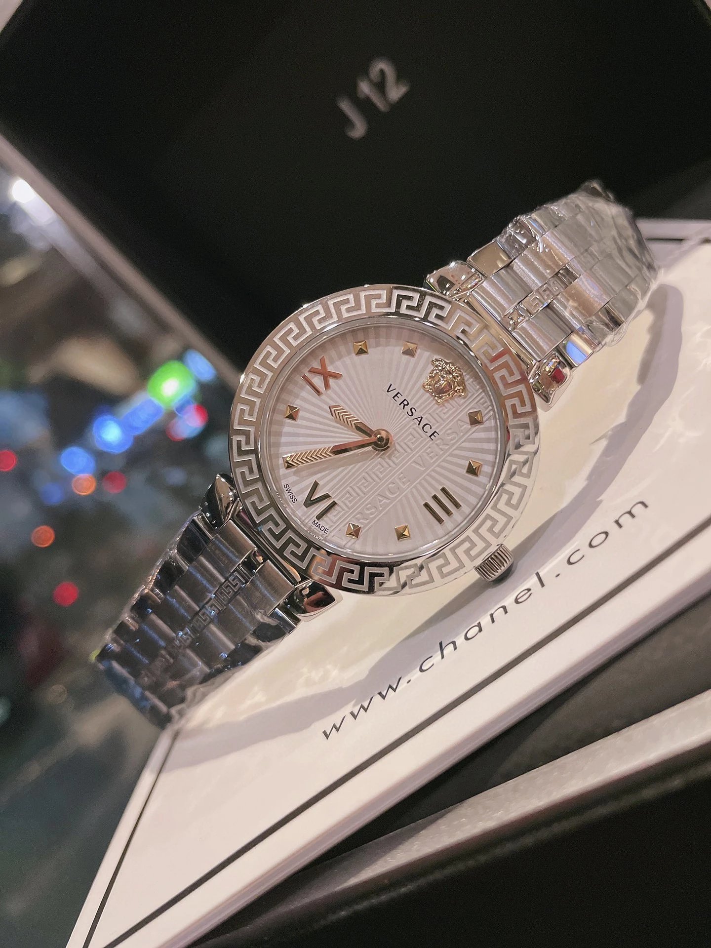 Versace Palazzo Empire Gold-Tone Watch with White Dial and Greek Key Motif Watches - 19
