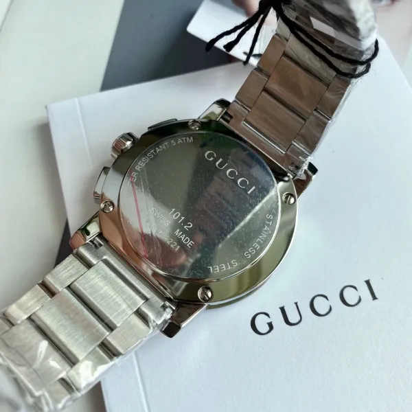 Gucci G-Timeless Chronograph Black Dial Silver Stainless Steel Watch Watches - 9