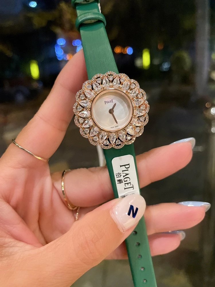 Piaget Diamond Green Leather Watch