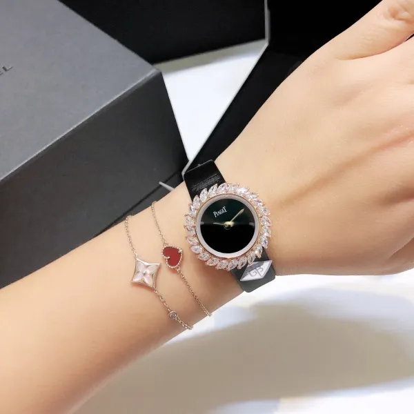 Design Piaget Limelight Gala Black Dial Diamond Bezel Watch Watches - 6
