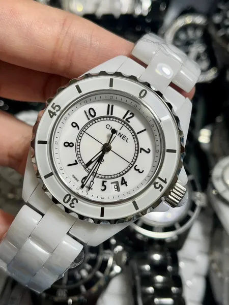 Chanel J12 White Ceramic Diamond Dial Watch Watches - 17