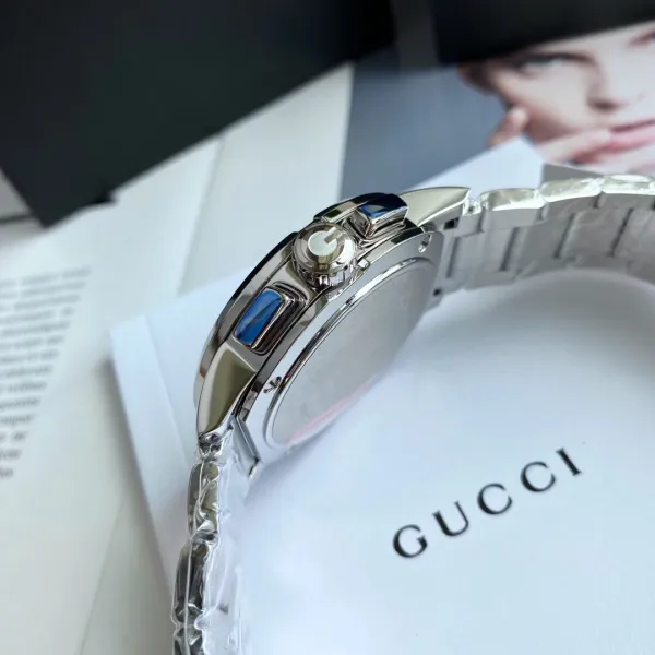 Gucci G-Timeless Chronograph Black Dial Silver Stainless Steel Watch Watches - 17