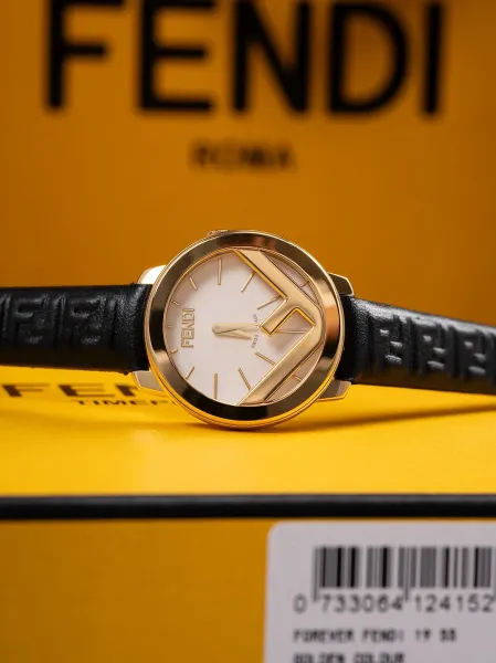 Fendi FF Logo Chronograph Rose Gold and Silver Watch Watches - 30