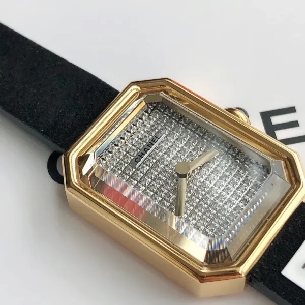 Chanel Première Rock Gold Paved Diamond Watch Black Strap Watches - 9