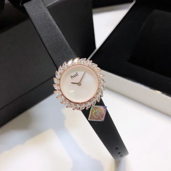 Design Piaget Limelight Gala Black Dial Diamond Bezel Watch Watches - 9